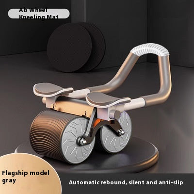 Glowfitbe automatic rebound abdominal wheel showing black and red design with handles for core workout and abdominal training.